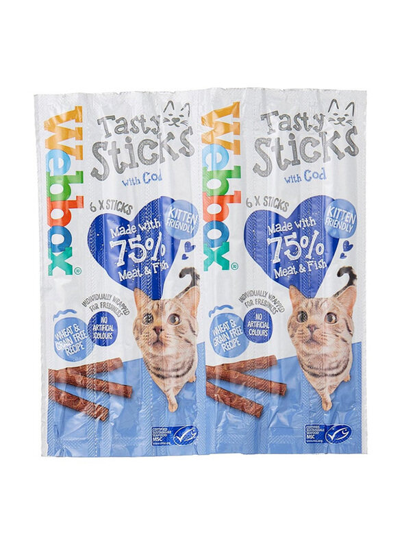

Webbox Delight Tasty Sticks Dry Cat Food with Cod, 6 x 30g