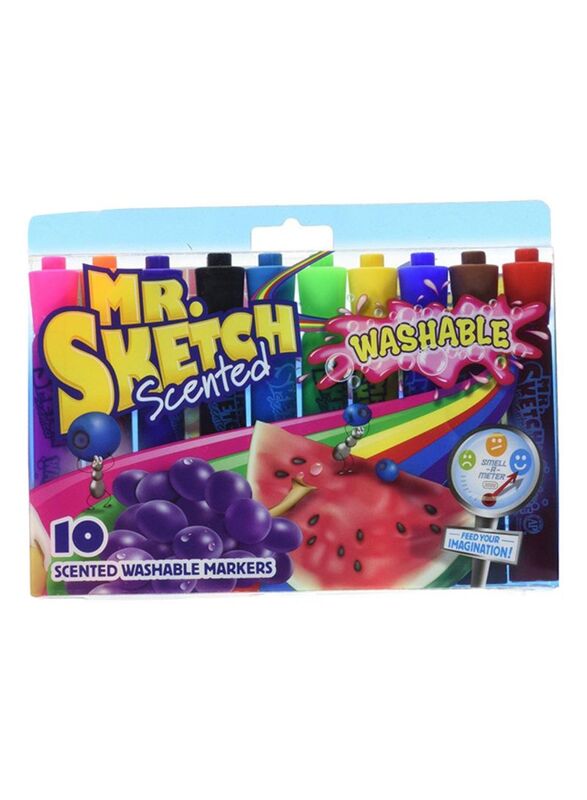 Mr. Sketch Washable Scented Markers with Chisel Tip, 10 Pieces, Multicolour