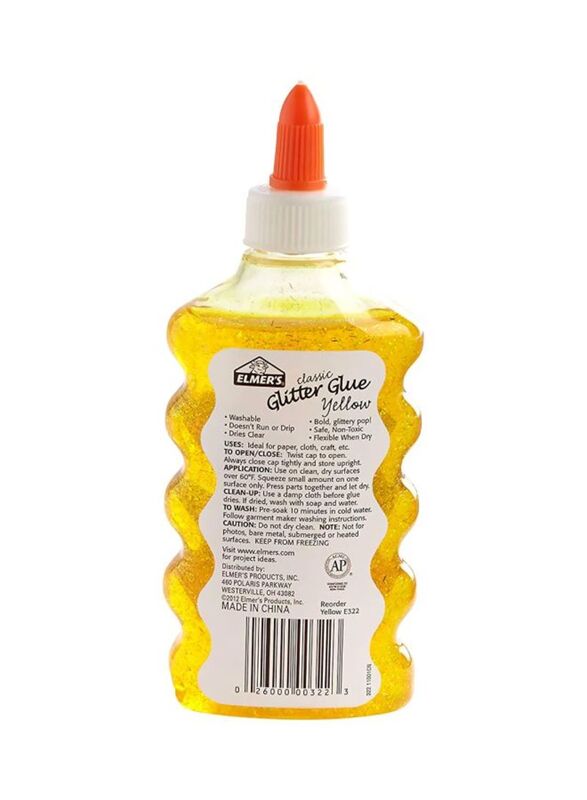 Elmer's Classic Liquid Glitter Glue, Yellow