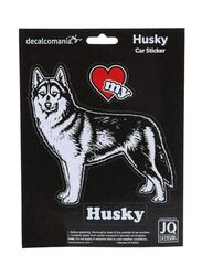Decalcomania Husky Dog Car Sticker, 6 x 8inch, Black
