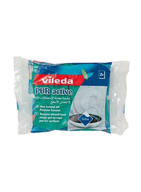 Vileda PurActive Flex Non Scratch All Purpose Scourer, Green