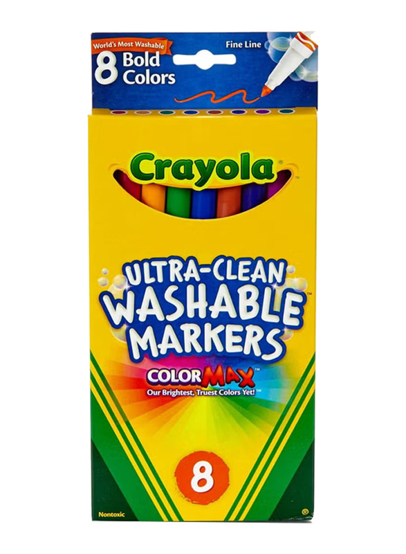 

Crayola Ultra-Clean Washable Color Max Fine Line Markers Set, Multicolour