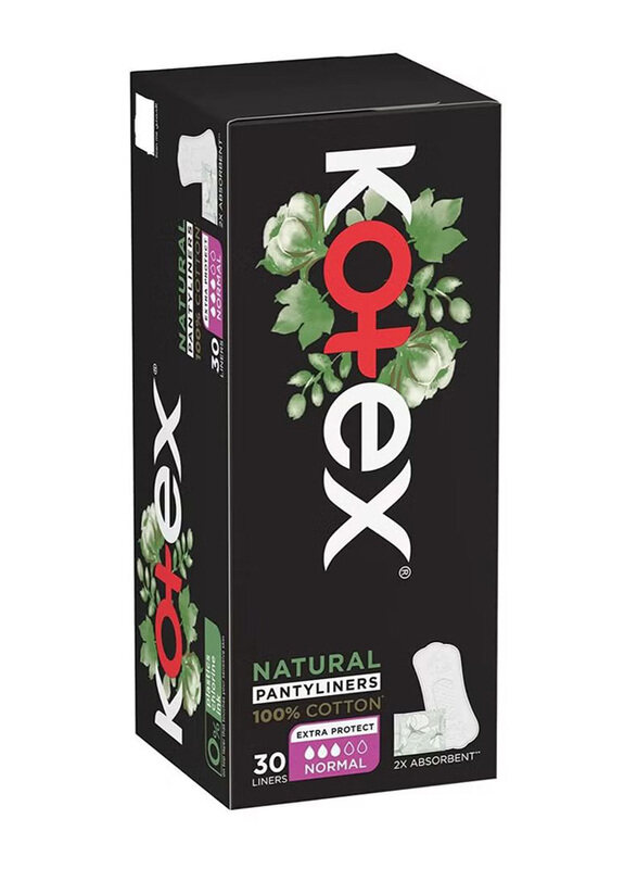 

Kotex Natural Cotton Normal Panty liners, 30 Pieces