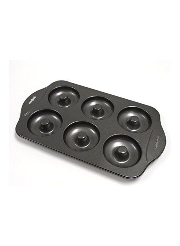 Norpro 6-Slot Nonstick Donut Pan, 13.25-inch Black