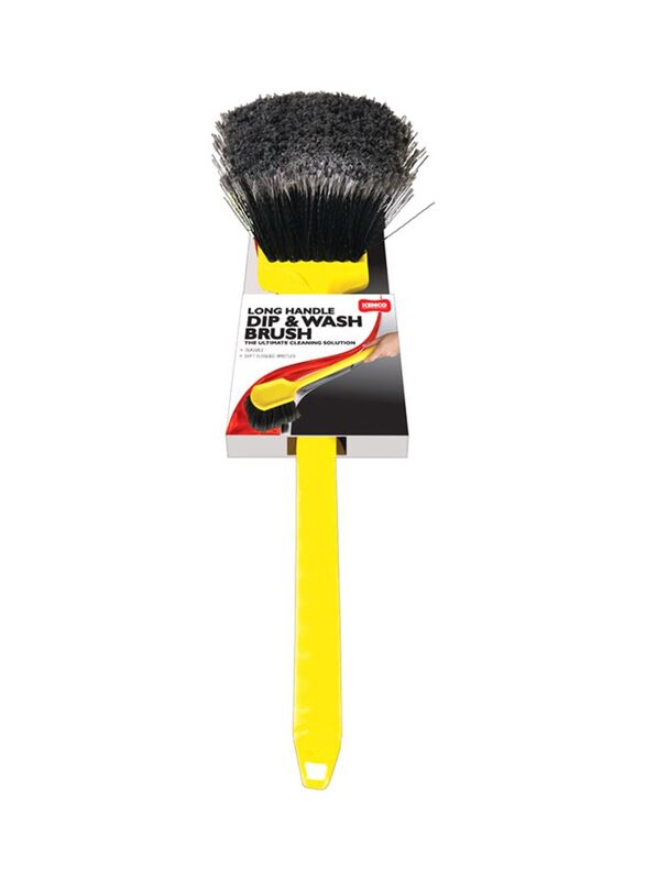 Kenco Long Handle Dip & Wash Brush, Yellow/Black