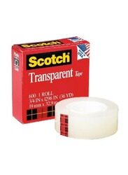 3M Scotch Transparent Tape Roll, 36 yard, Clear