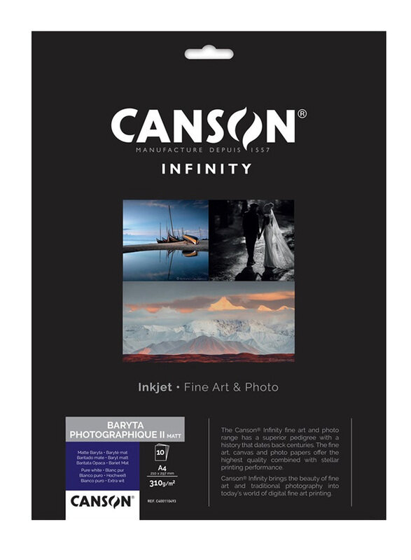 

Canson Infinity Baryta Photographique II Matt, 10 Sheets, A4 Size, Multicolour