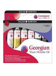 Daler Rowney Georgian Water Mixable Oil, 6 x 20ml, Multicolour