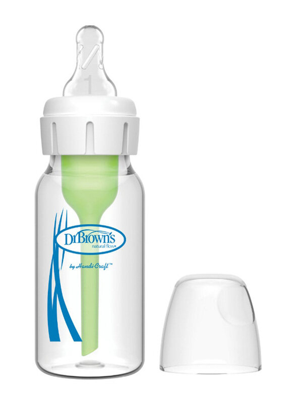 

Dr. Browns Dr. Brown’s Anti-Colic Narrow Glass Baby Feeding Bottle, 120ml, Clear