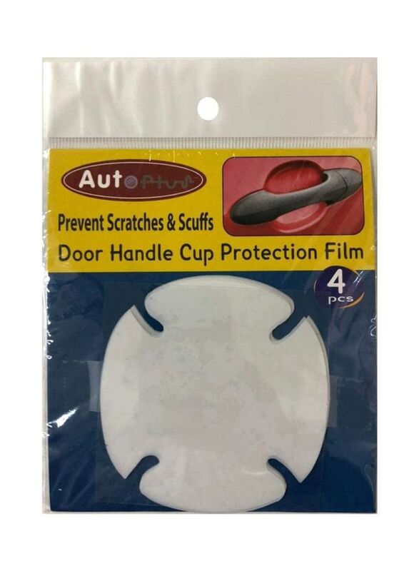 Auto Plus Door Handle Cup Protection Film Set, 4 Piece, White