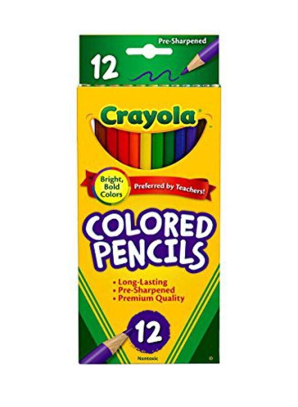 Crayola 12-Piece Long Coloured Pencils, Multicolour