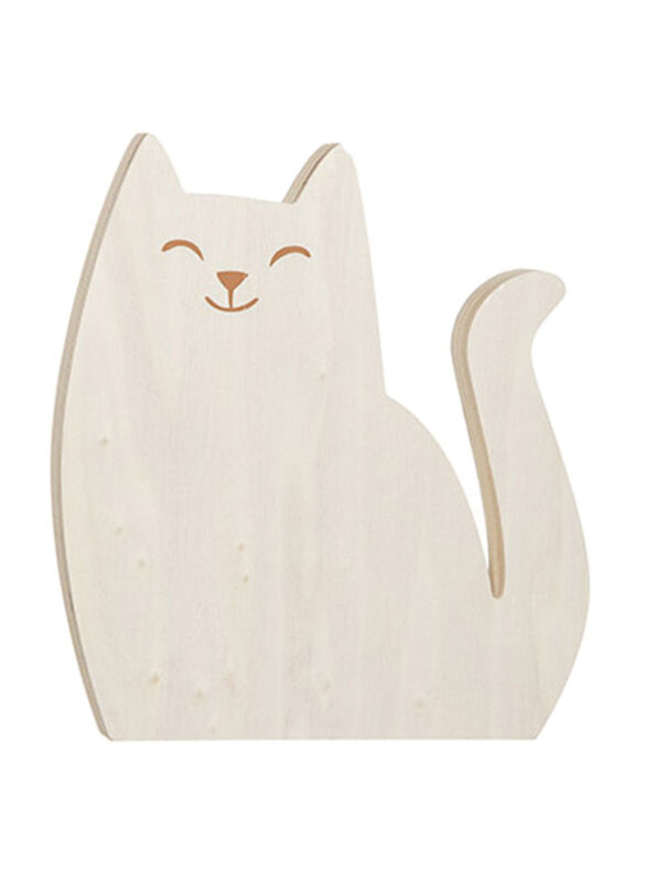 Darice Cat Shaped Wooden Standing Cutout, White