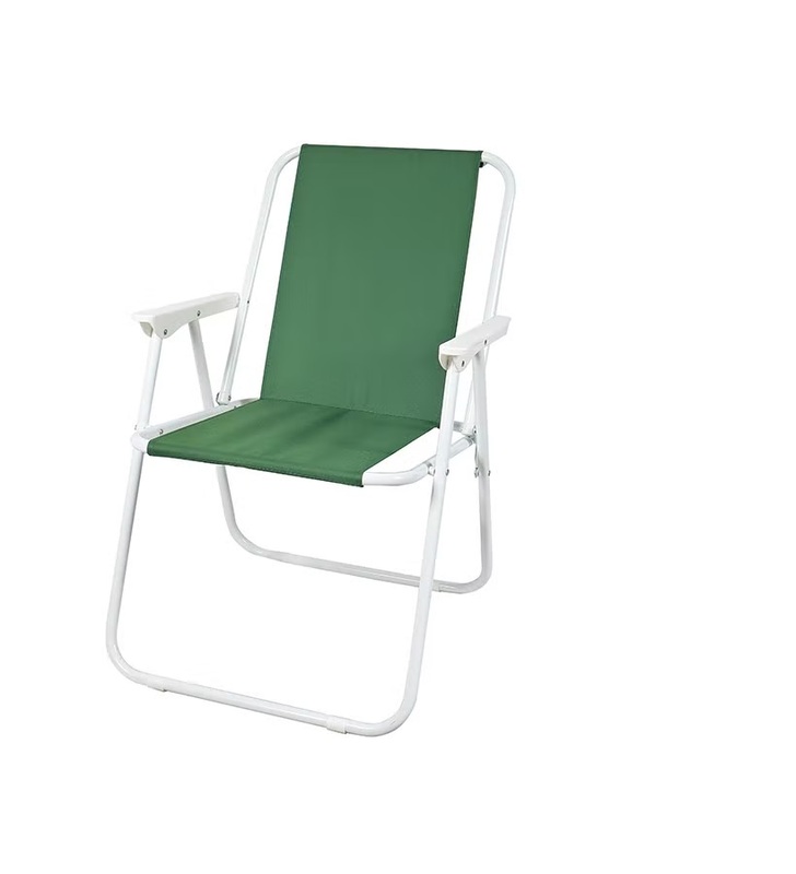 Campmate Foldable Beach Chair, Green/White