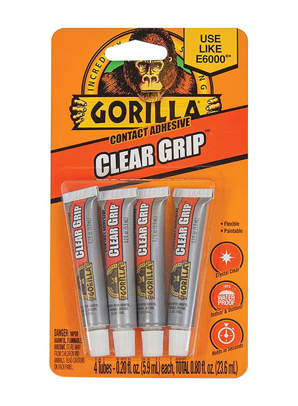 

Gorilla Clear Grip Mini Tubes, 4 Pieces, Multicolour