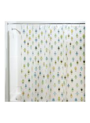 Inter Design Robotz Shower Curtain, 3.1 x 23.1 x 27.9cm, White/Yellow/Blue