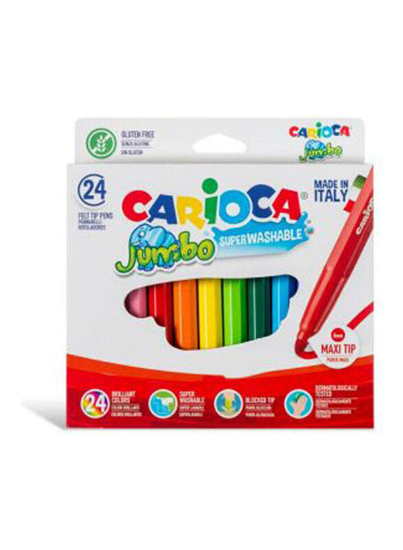 Carioca Jumbo Box Felt Tip Collared Pen Set, 24 Piece, Multicolour