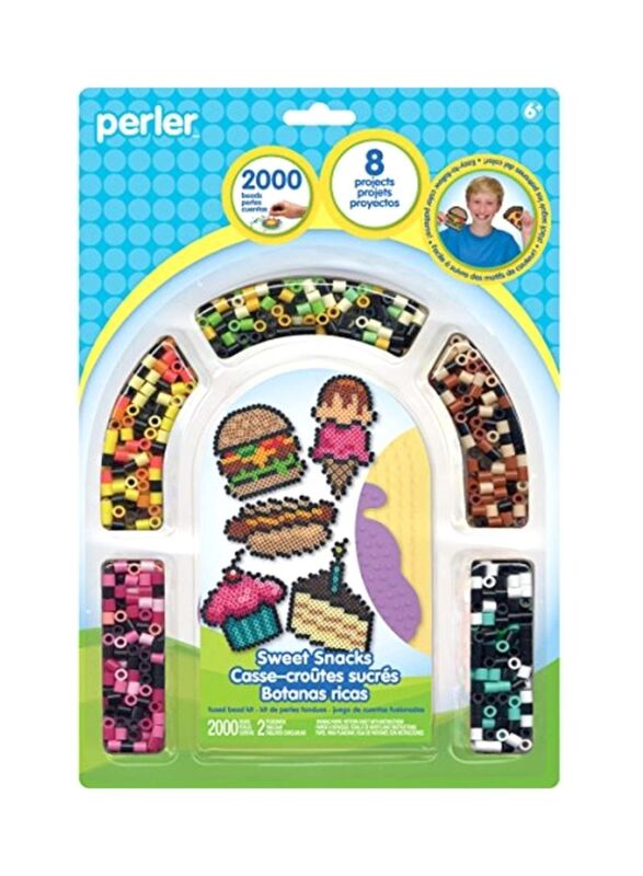 Perler Sweet Snacks Fuse Bead Activity Kit, 2003-Piece, Yellow/Pink/Black