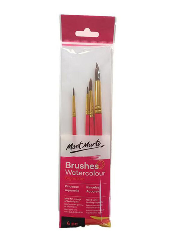 

Mont Marte 4-Piece Gallery Series Water Colour Brush Set, Multicolour