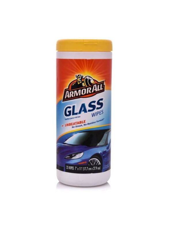 Armor All 25-Wipes Glass Cleaner Wipe, Multicolour