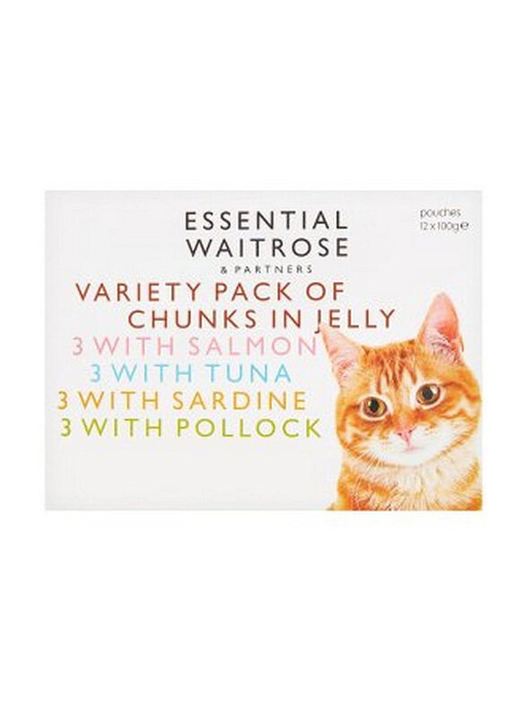 

Essential Waitrose Variety Pack of Chunks In Jelly Wet Cat Food, 12 x 100g