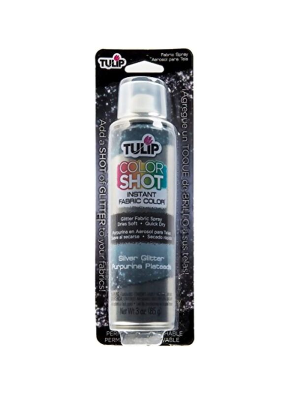 Tulip Color Shot Instant Fabric Color Spray, Silver Glitter