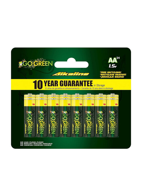 

Go Green Eco Friendly Alkaline Aa Batteries, 24 Pieces, Multicolour