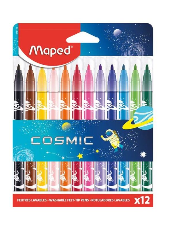 Maped Cosmic Colouring Pen Set, 12 Piece, Red/Yellow/Green