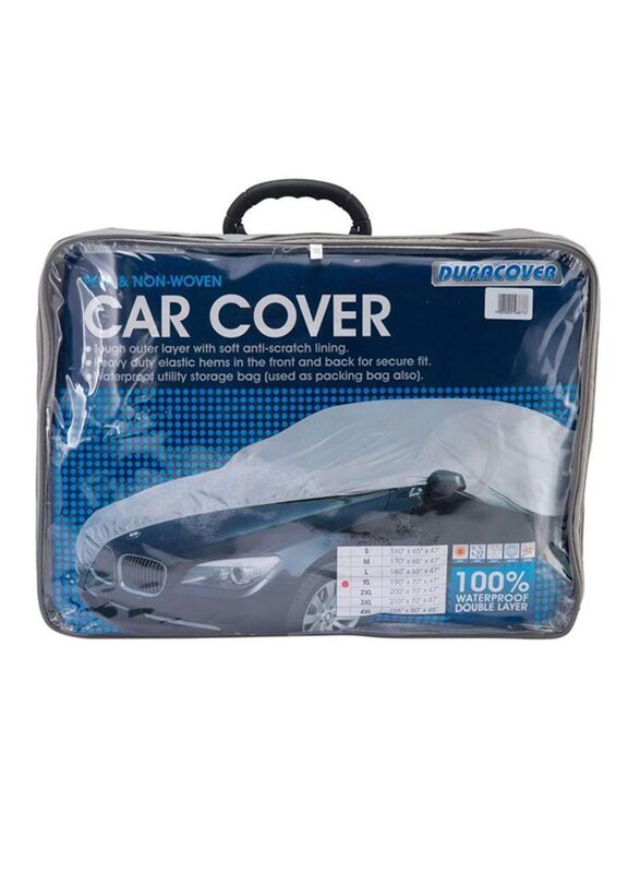 Duracover Weatherproof Car Cover, XL, Grey