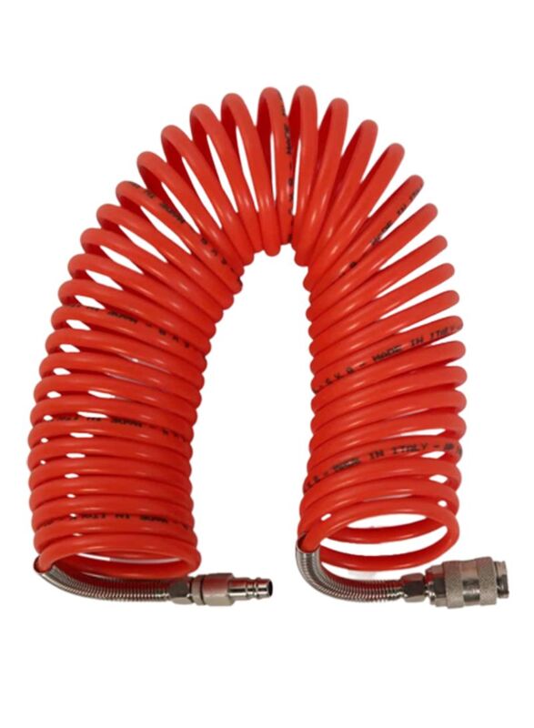 Gentilin 10-Meter Spiral Air Hose with Fitting, Orange