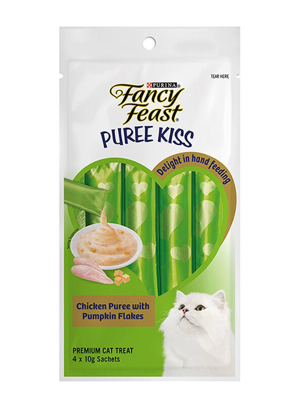 

Purina Fancy Feast Puree Kiss Chicken Puree Wet Cat Food with Pumpkin Flakes, 10g