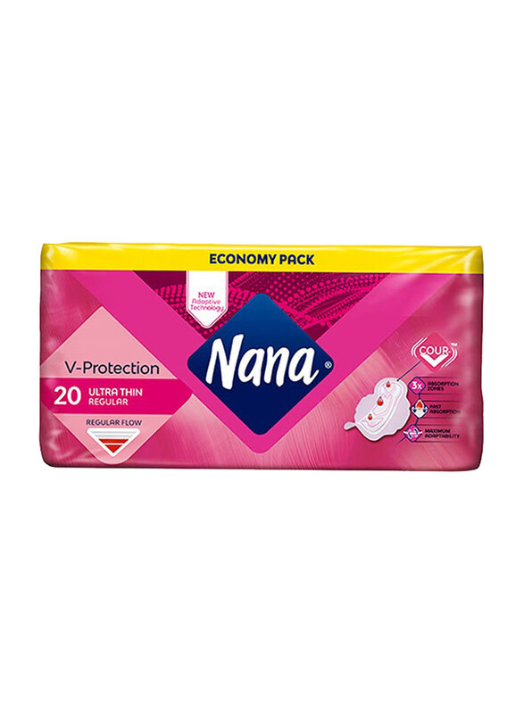 

Nana Ultra Thin Regular Flow Sanitary Pads, 20 Pieces