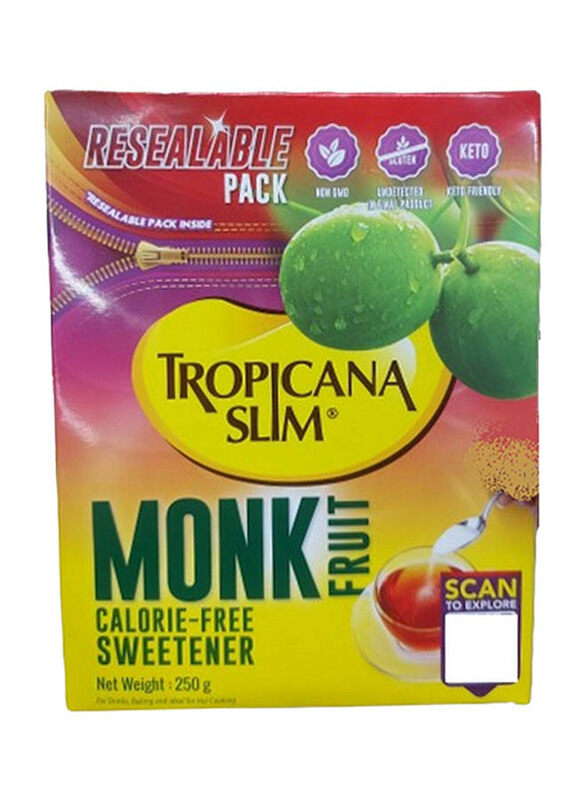 

Tropicana Slim Monk Fruit Calorie Free Sweetener, 250g