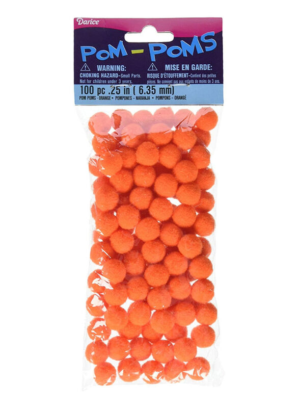 

Darice Pom Poms Craft Set ,100 Pieces, Ages 3+, Orange