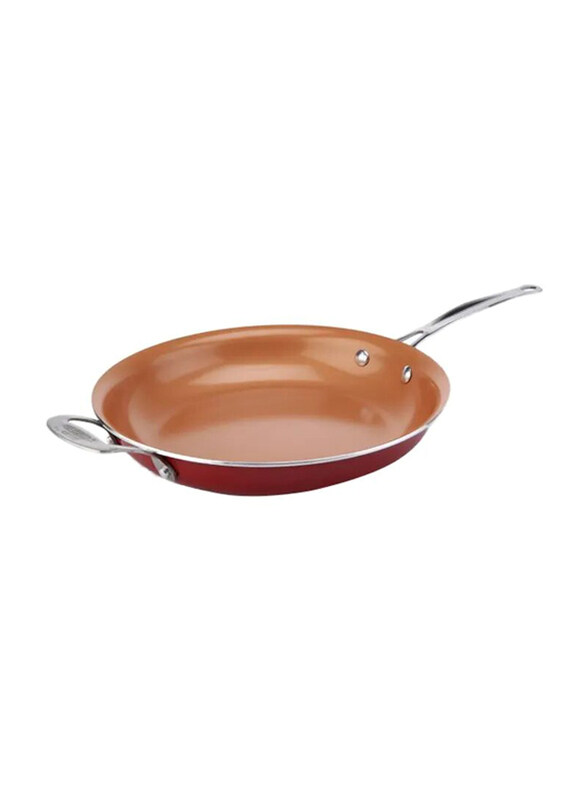 

Red Copper Ceramic Fry Pan, Red/Brown/Silver