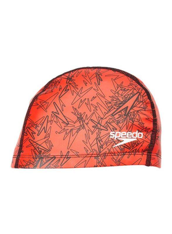 Speedo Boom Ultra Pace Swimming Cap, Orange/Black