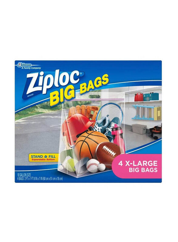 

Ziploc Big Bags, X-Large, 10 Gallon, Clear