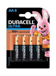 Duracell 8-Piece Ultra AA Lithium Battery, White/Orange
