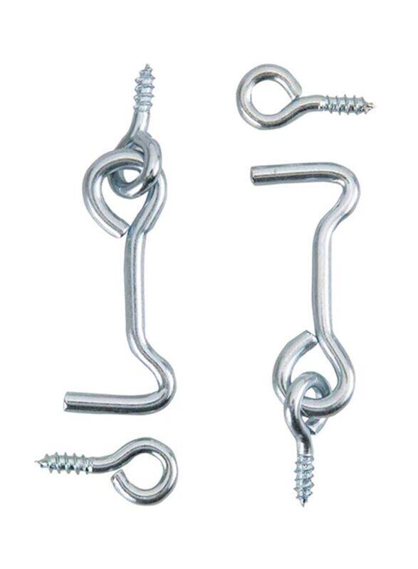 

Hettich 4 Pieces Zinc Plated Storm Hook and Eyes, Silver