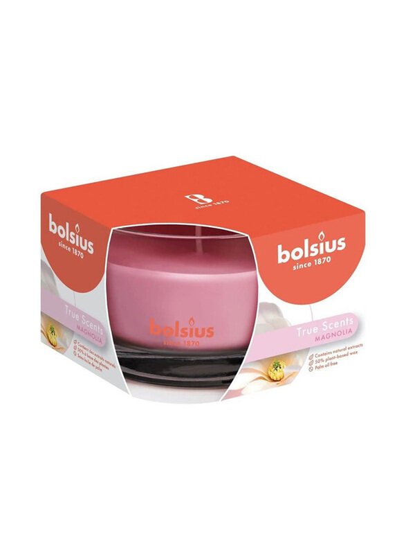 

Bolsius True Scents Mangolia Candle In Glass, Pink