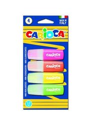 Carioca Mini Highlighters Set, 4 Pieces, Green/Yellow/Pink