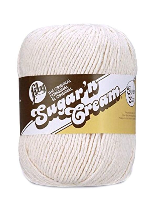 Lily Sugar'n Cream Cotton Yarn, 200 Yards, Ecru White