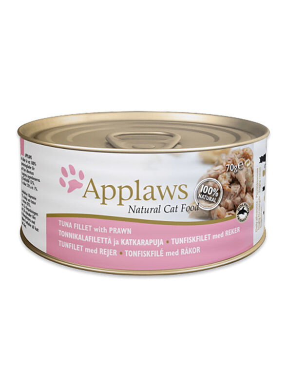 Applaws Tuna Fillet With Prawn In Broth Wet Cat Food, 70g