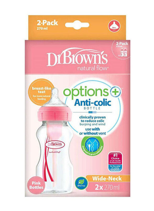 

Dr. Browns Dr. Brown’s Options+ Anti-Colic Bottles, 2 Pieces, Pink