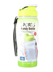 لوك اند لوك زجاجة مياه رياضية مع غطاء 500 مل ، أخضر / أبيض / أسود