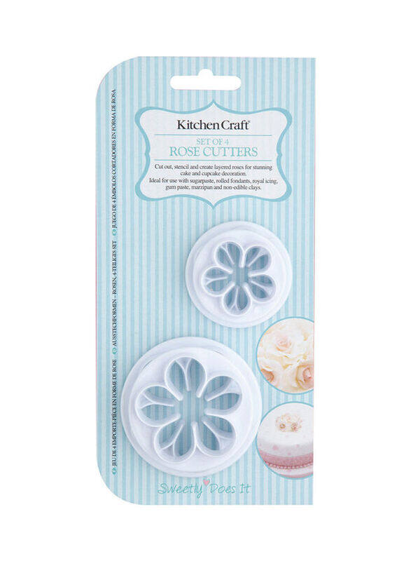 

Kitchen Craft 4-Piece Rose Icing Cutter, White