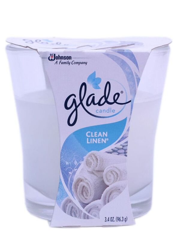 Glade Clean Linen Candle, White