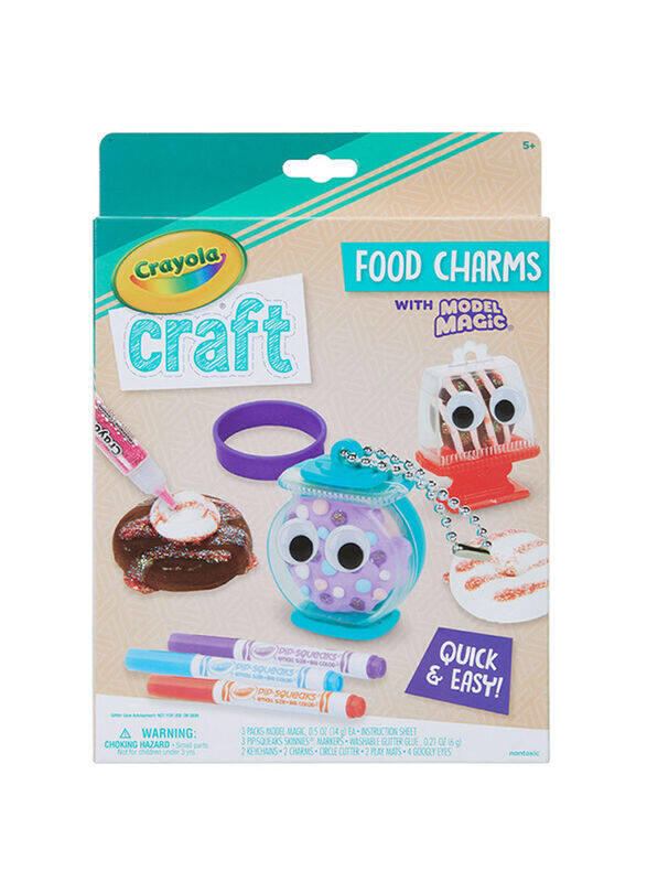 

Crayola Craft Food Charms Craft Kit, 14 Pieces, Ages 5+, Multicolour