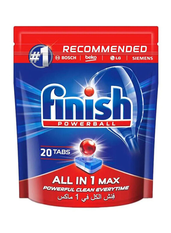 

Finish All-In-1 Max Powerball Dishwasher Detergent Tablet, Clear, 20 Pieces