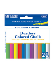 Bazic 24-Piece Dustless Chalk, 2406, Assorted Colour