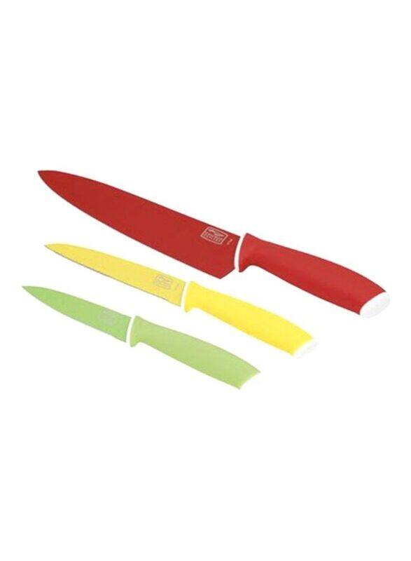 

Chicago Cutlery 3-Piece Knife with Sheath Protector, Green/Yellow/Red